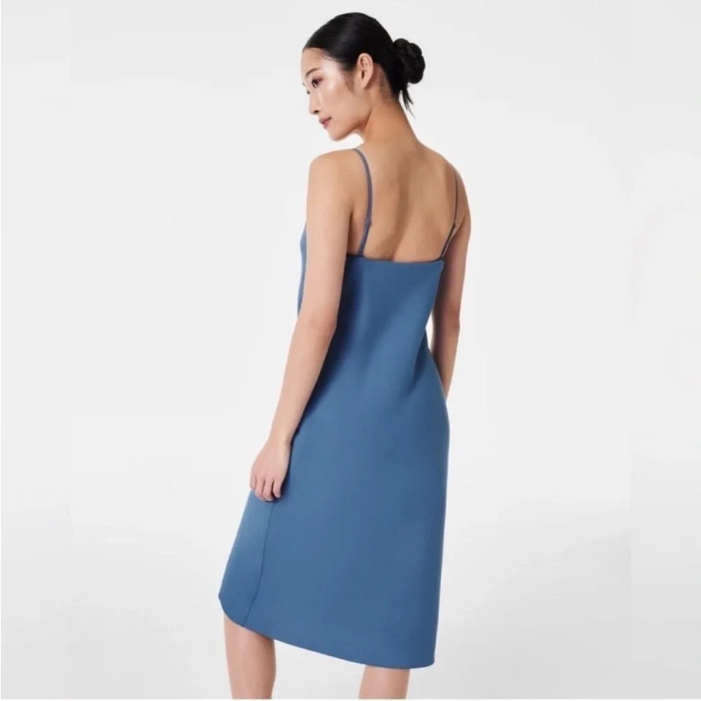NWT Spanx Dress Crepe Reversible Slip Midi in Indigo Haze